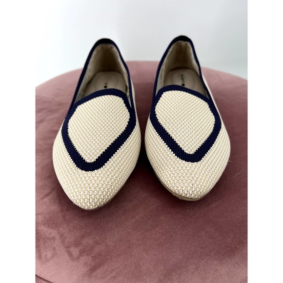 birdies Shoes - Birdies blackbird eggshell navy knit point toe slip on flat 7